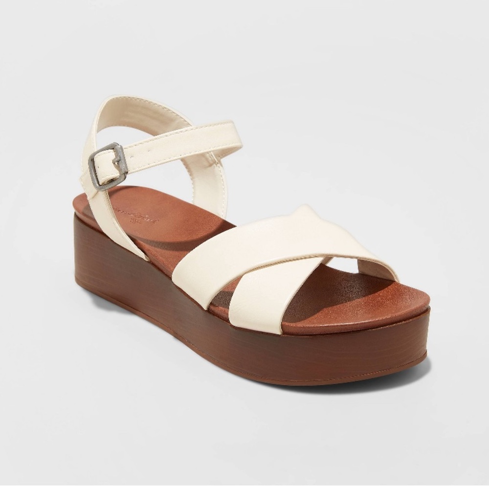 Universal Thread Wood Platform Wedges - Bone